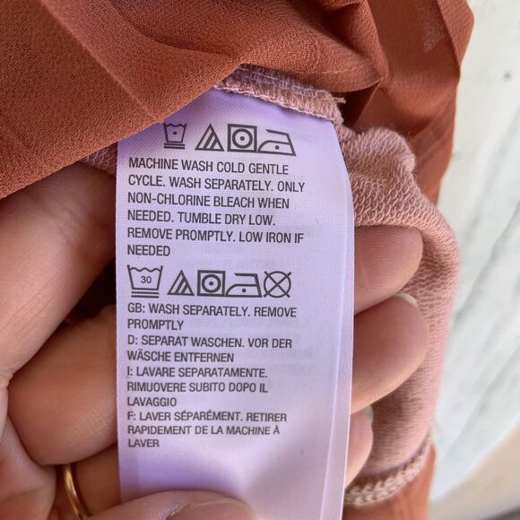 LOGO by LORI GOLDSTEIN French Terry Hoodie With Chiffon Trim Size 1X Pullover - Picture 10 of 13